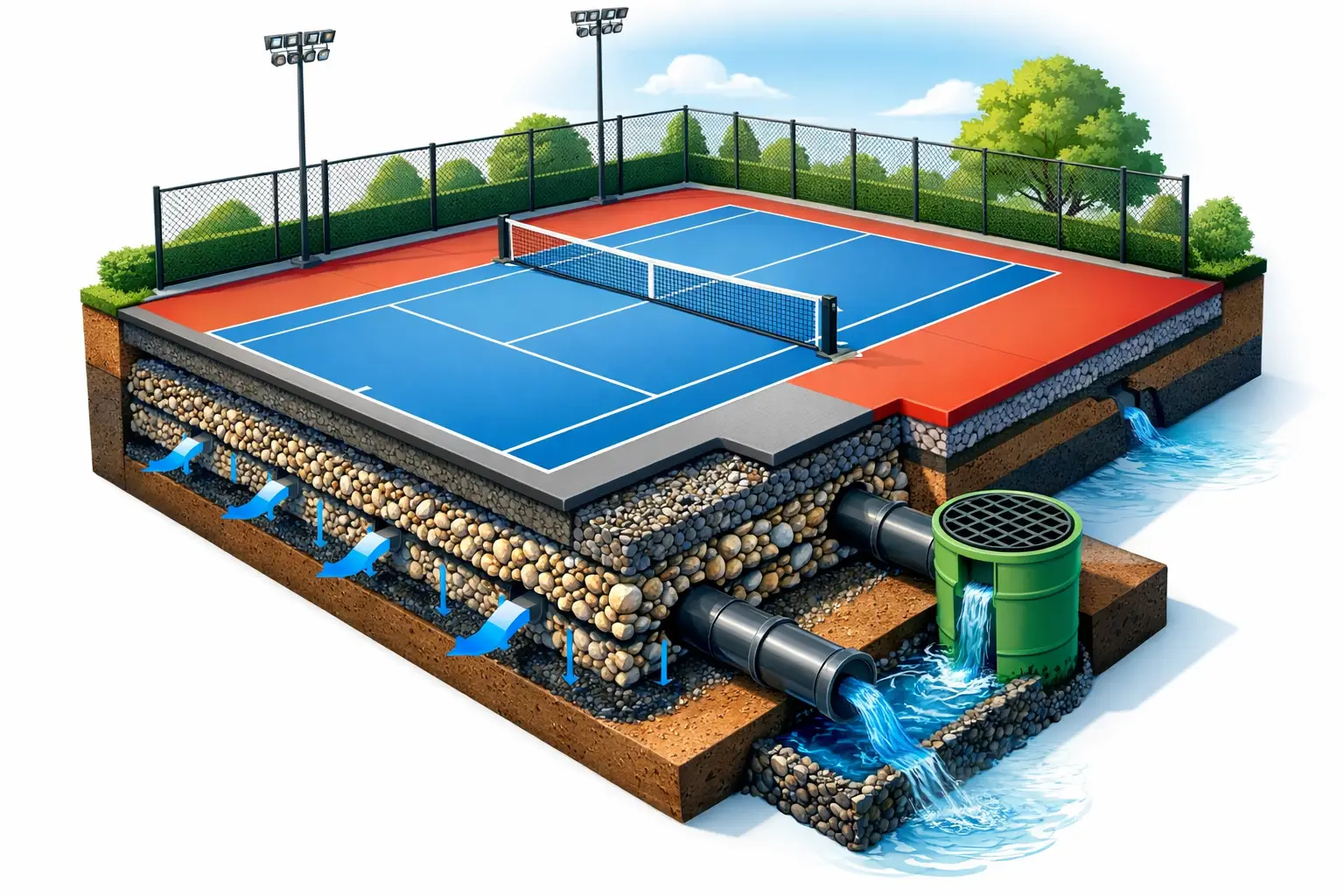 Court Drainage Requirements for Lasting Play