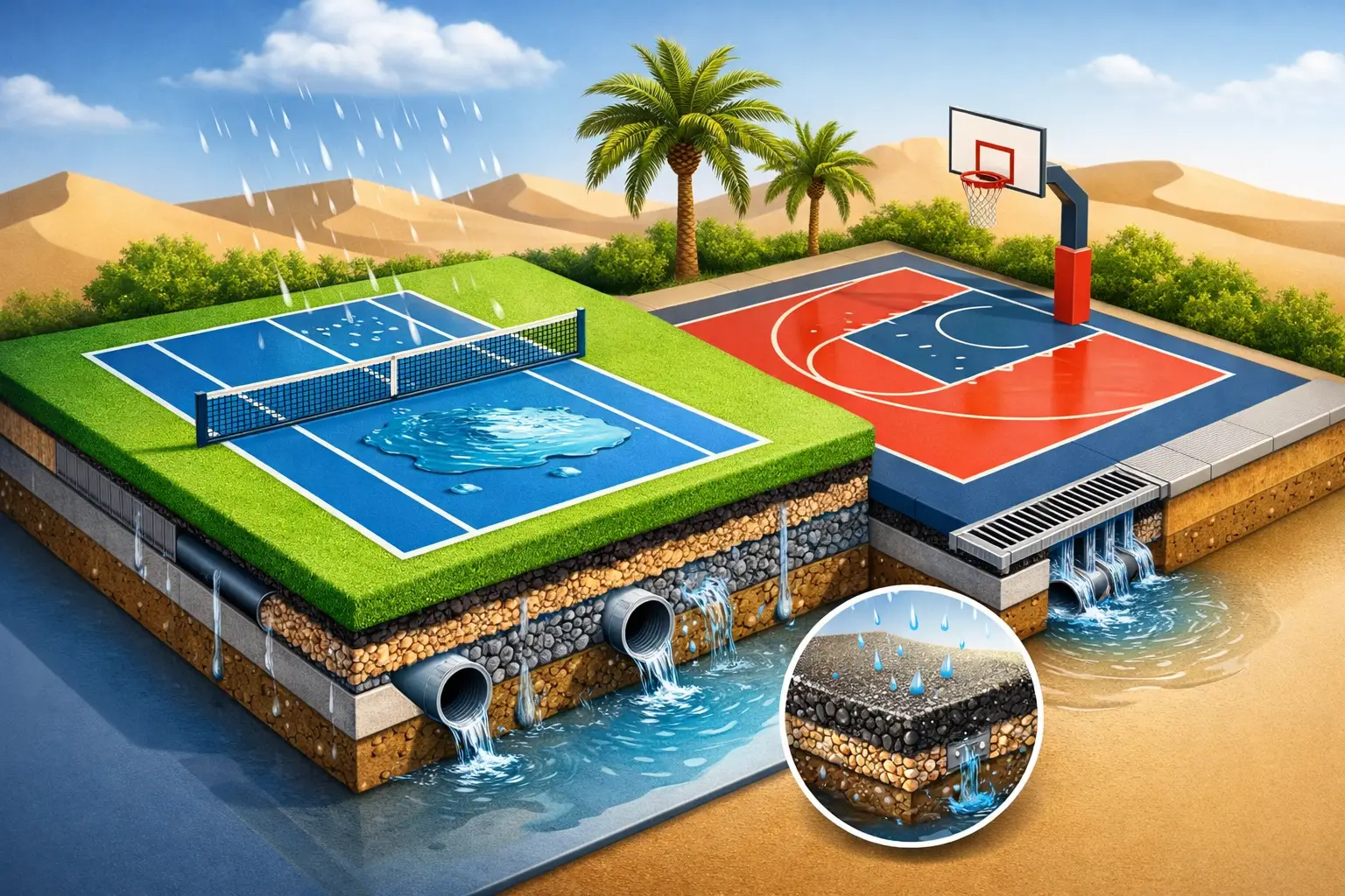 Best Drainage Solutions for Courts in Saudi Arabia